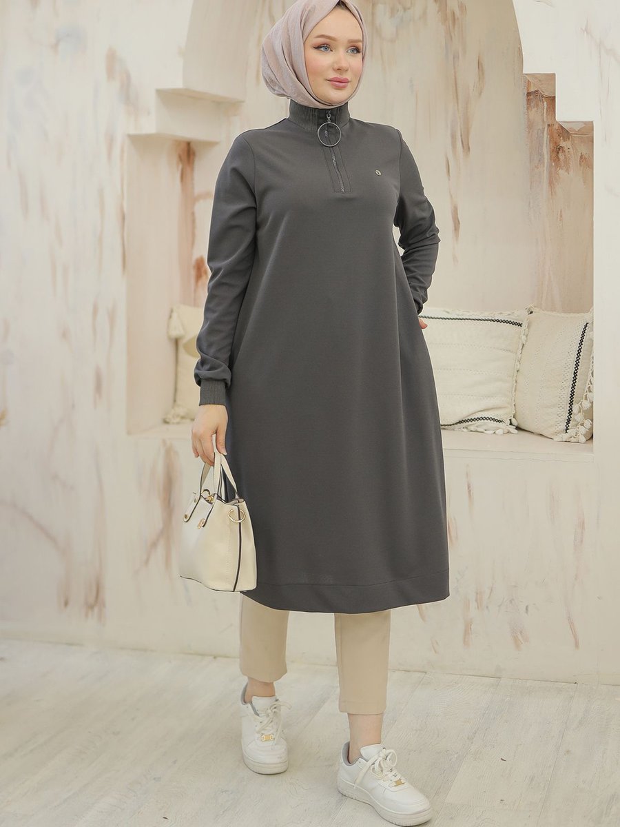 Armine Trend Halkalı Örme Kumaş Tunik