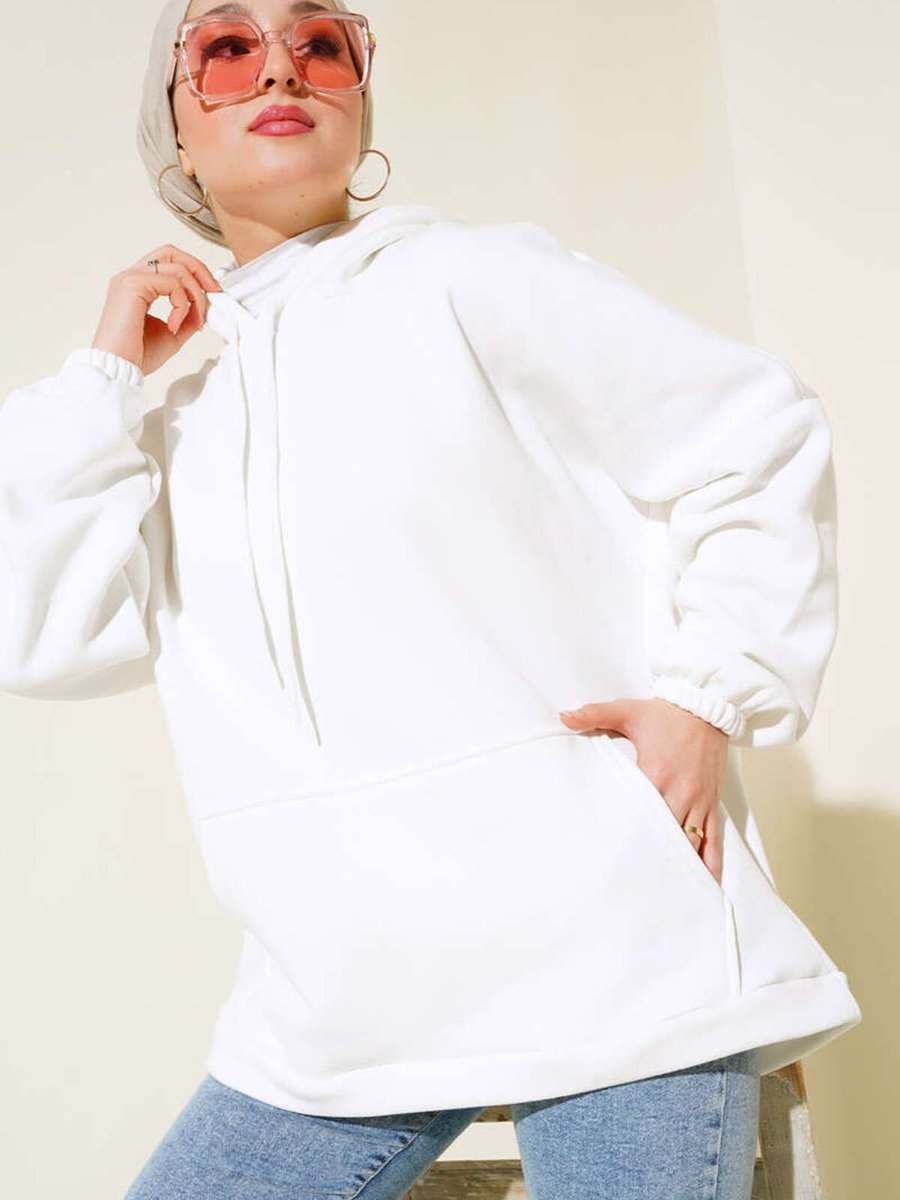 Boi Giyim Sweatshirt Siyah Kırmızı Gri Yeşil Sweat Kapüşonlu Cepli İplik Kalın