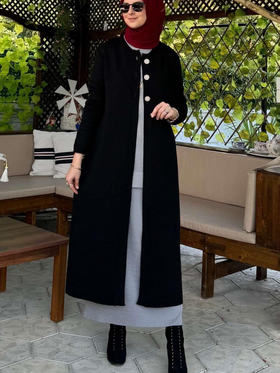 Rabia Şamlı Sinem Çelik Örme Triko Hırka Siyah