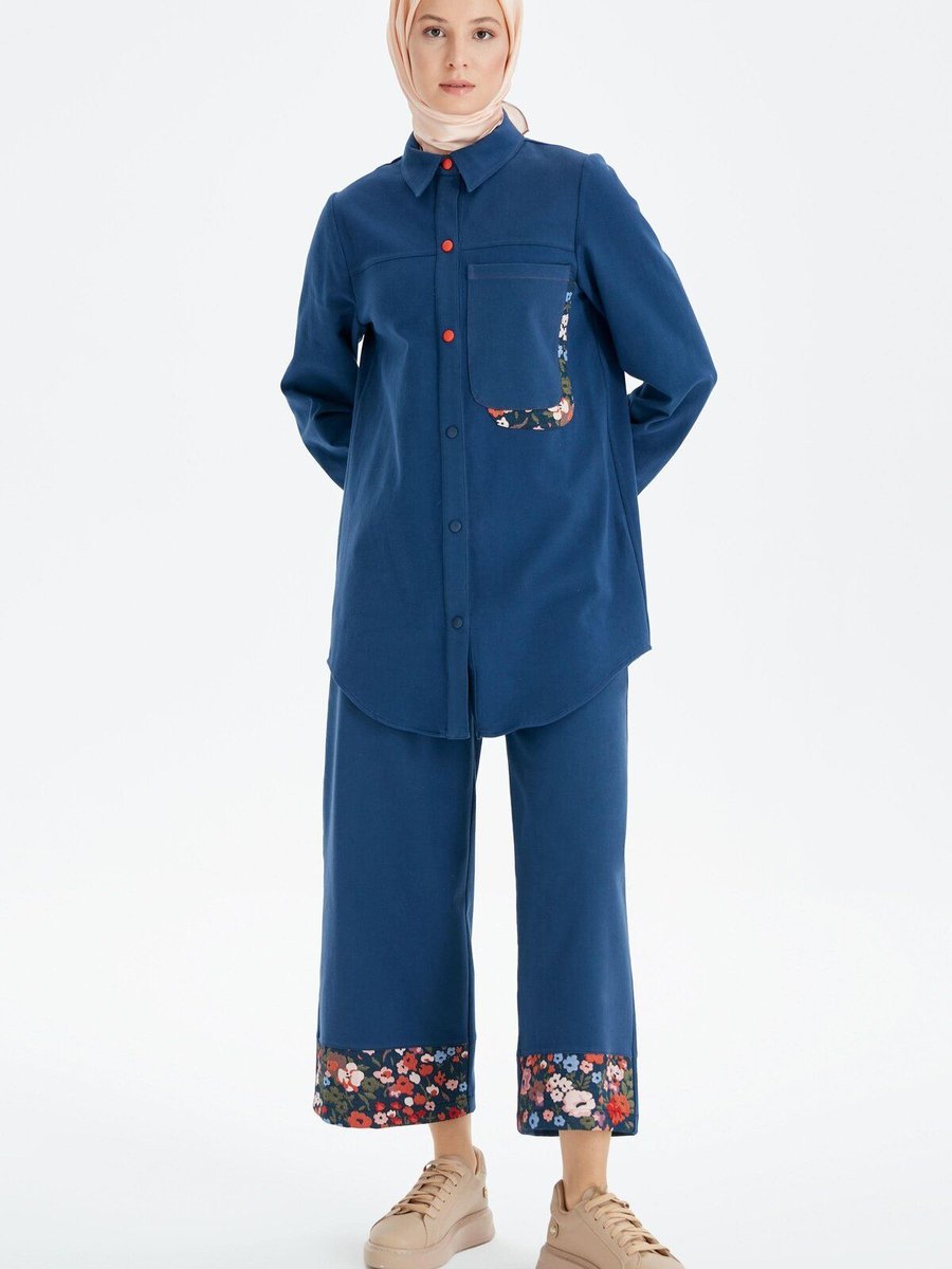 Tuğba Gabardin Double Paça Pantolon Lacivert