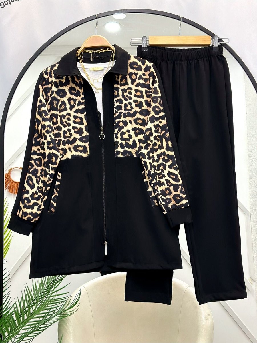 Yedilale Leoparlı Cepli İkili Takım