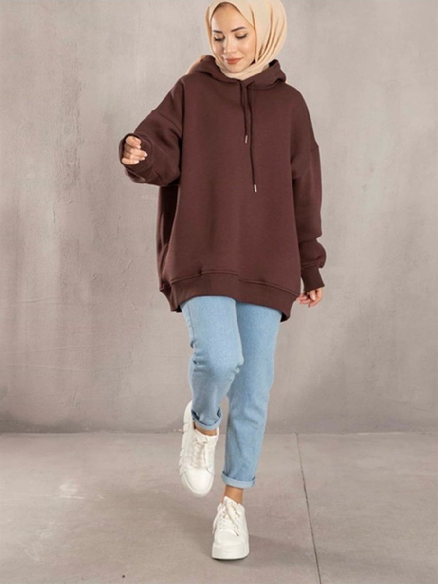 Boi Giyim Sweatshirt Siyah Kırmızı Gri Yeşil Sweat Kapüşonlu Cepli İplik Kalın