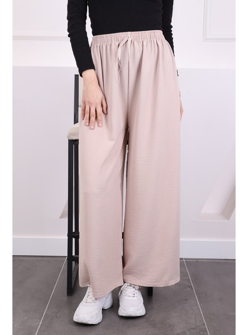 İmaj Butik Bej Bol Paça Ayrobin Pantolon