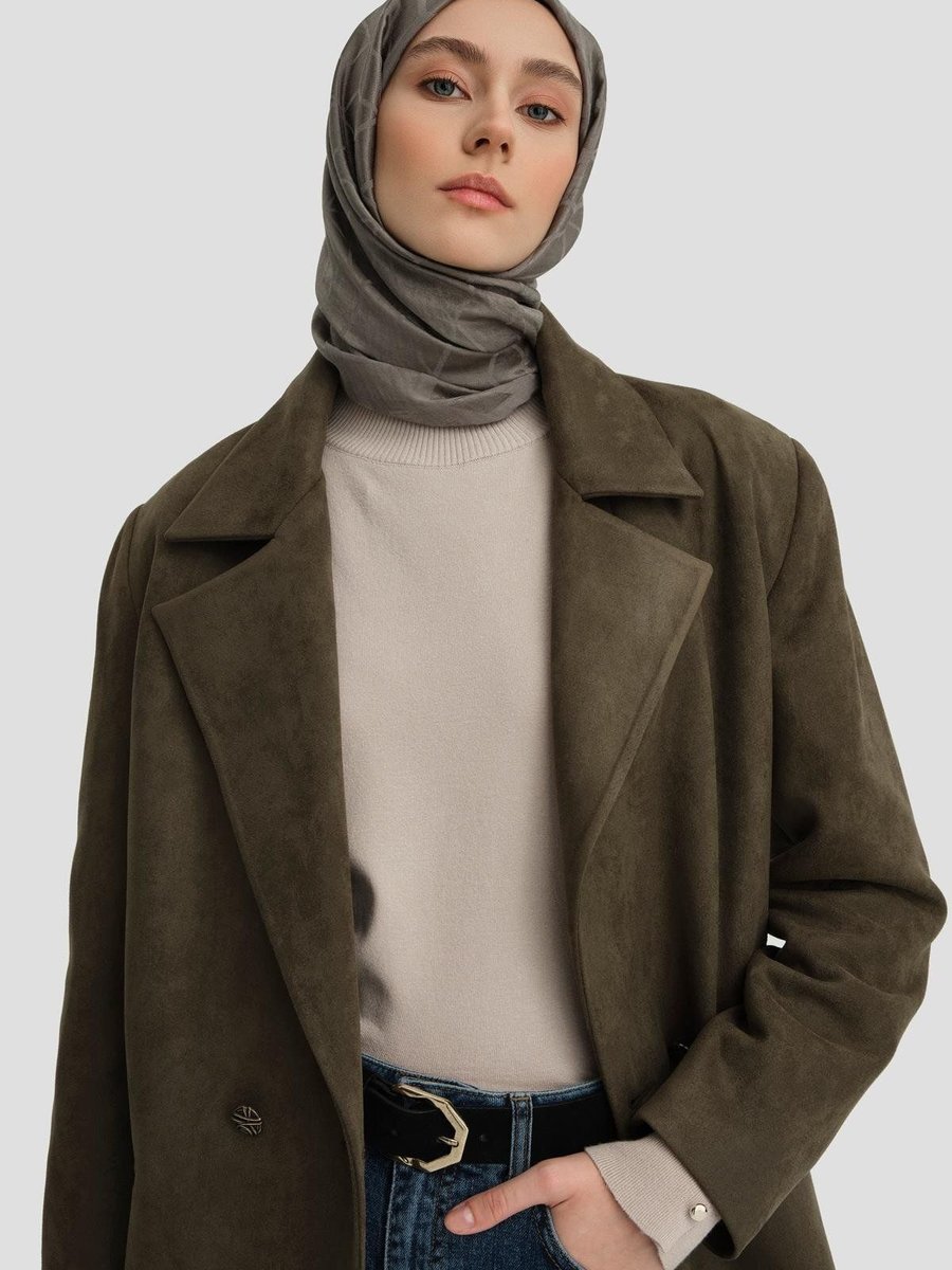 Armine Süet Blazer Ceket Haki