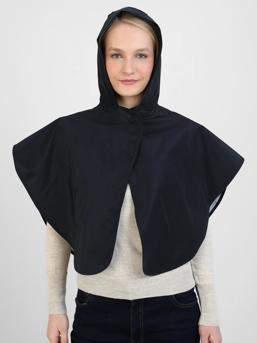 Ecardin Lacivert Çıtçıtlı Yağmurluk Raincoat