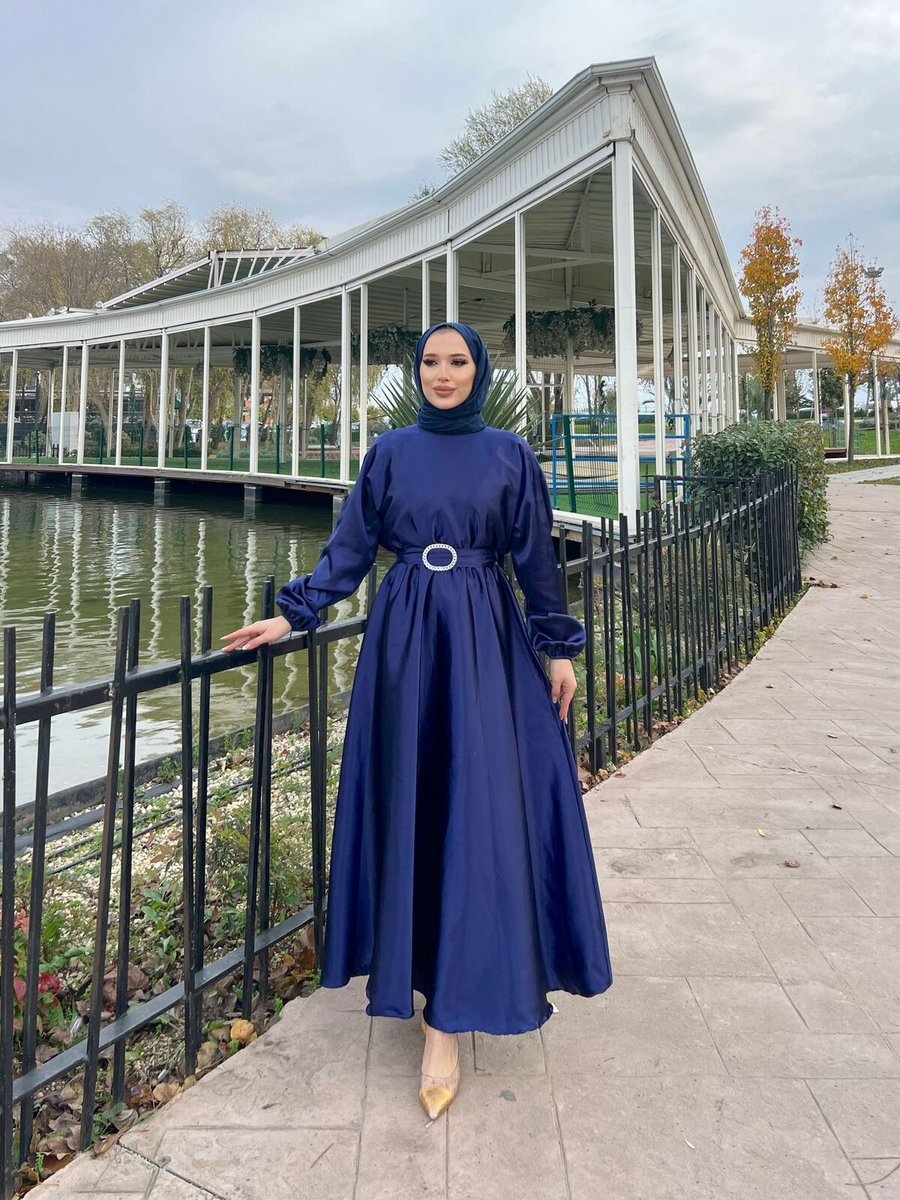 Moda Zeynaa Saten Mevlana Abiye Elbise