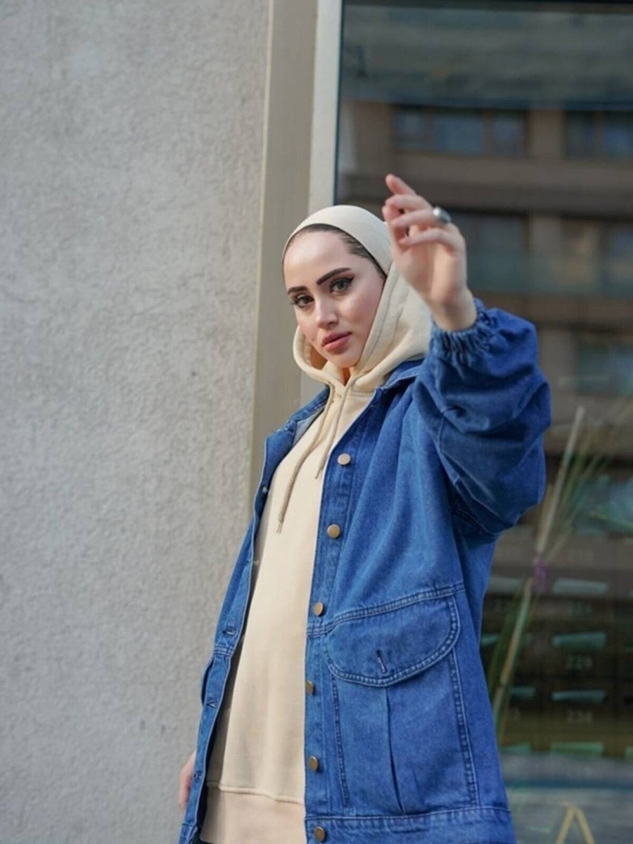 Bm Bessomoda Fashion Boutique Mavi Balon Kol Oversize Kot Ceket