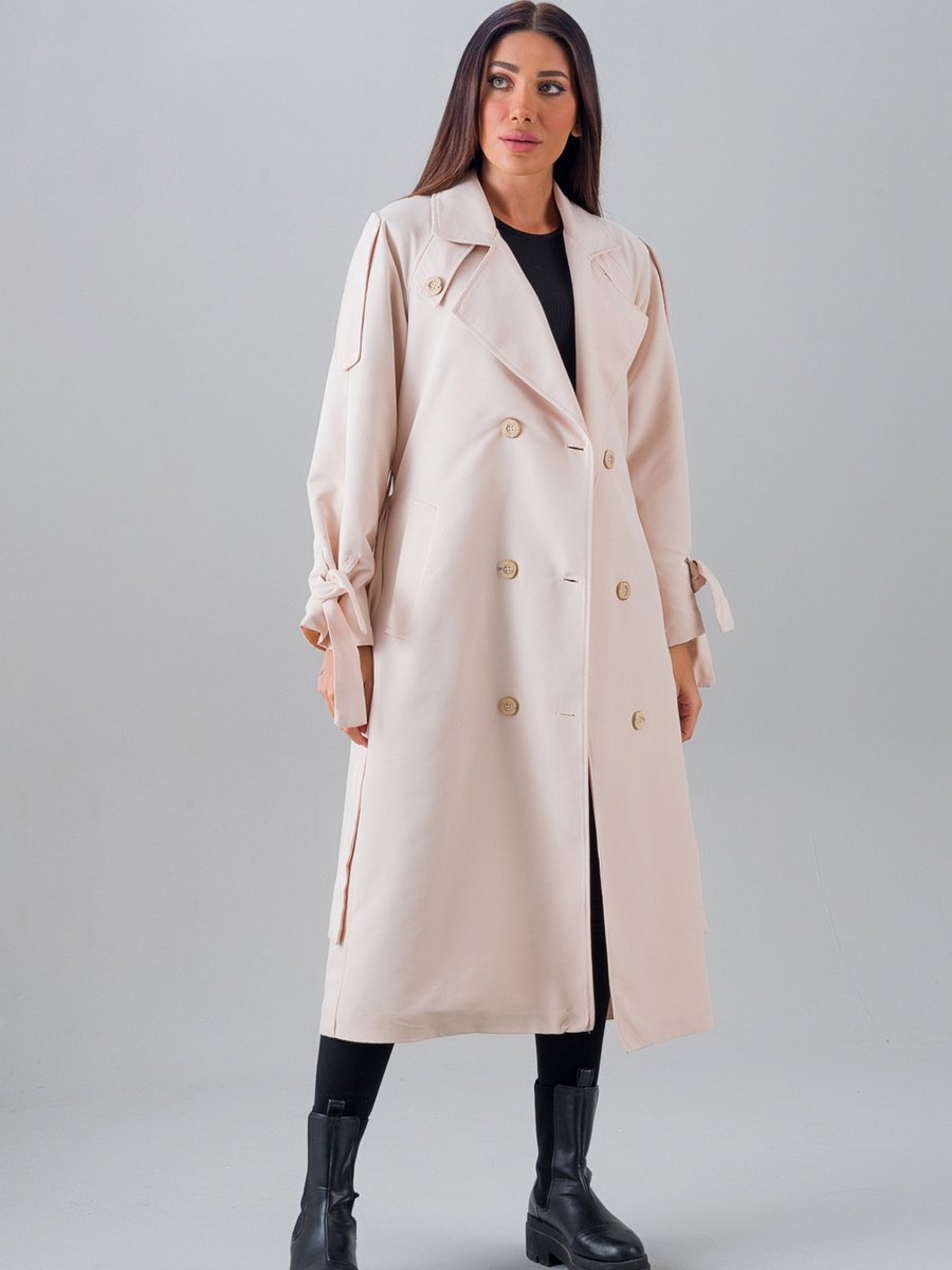Sahra Afra Somon Nidal Kadın Oversize Trençkot