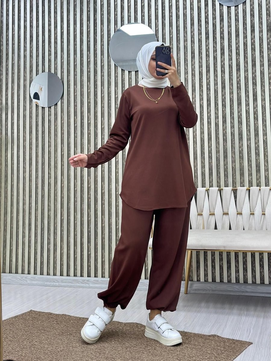 Moda Krash Oyşo Kumaş Şalvar Pantolon Spor Takım