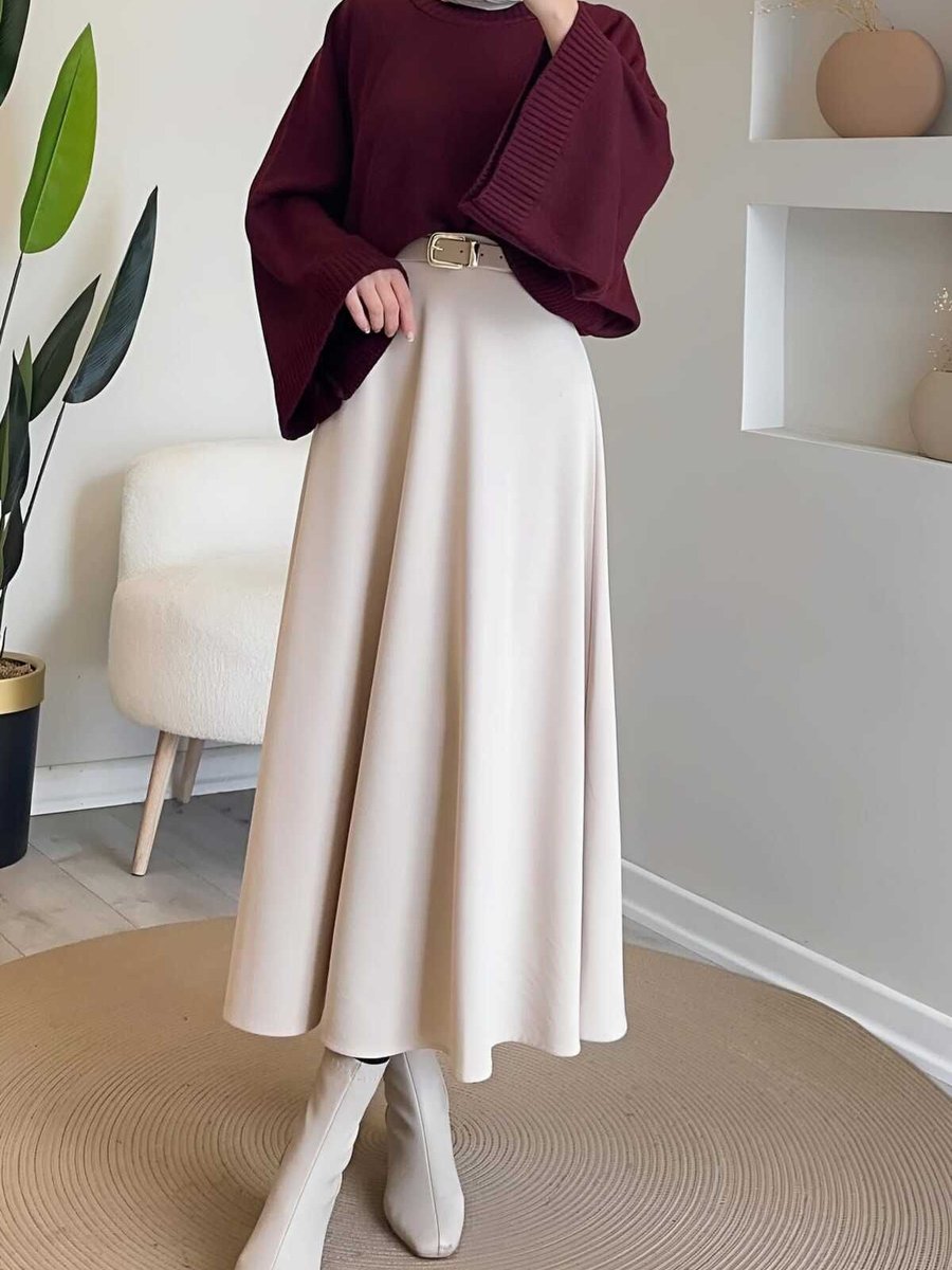 Cng Moda Puf Scuba Lacivert Etek