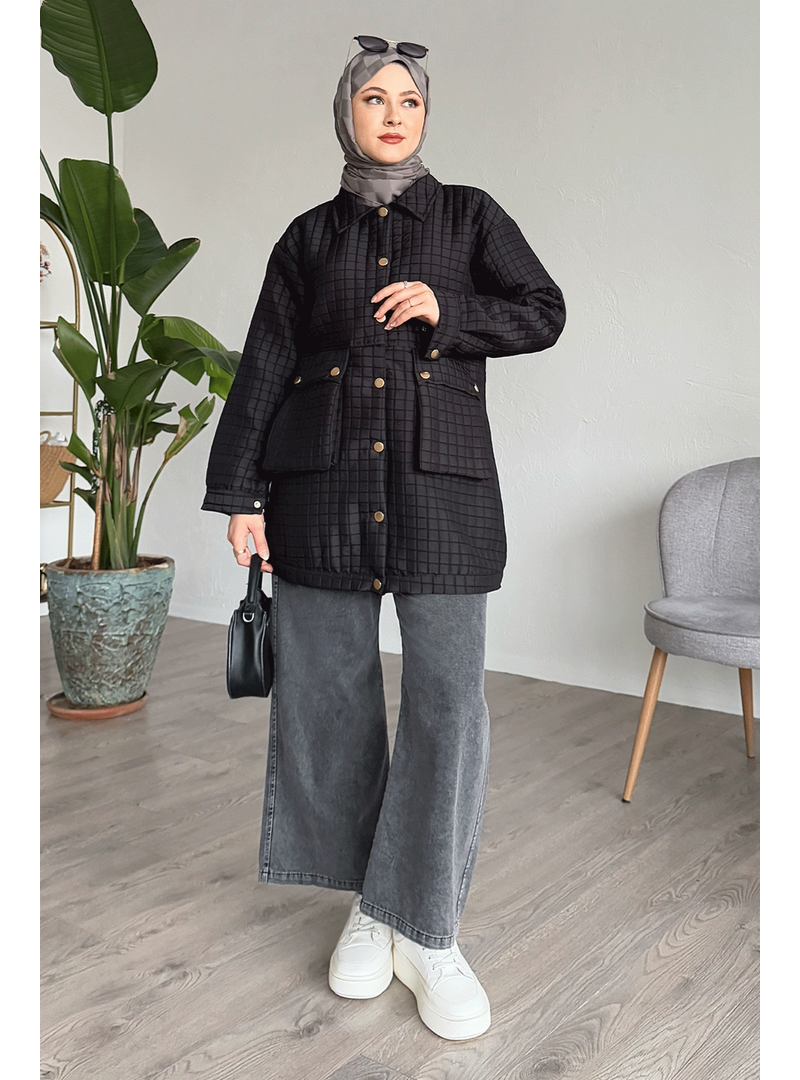 InStyle Kapitone Torba Cepli Siyah Kap