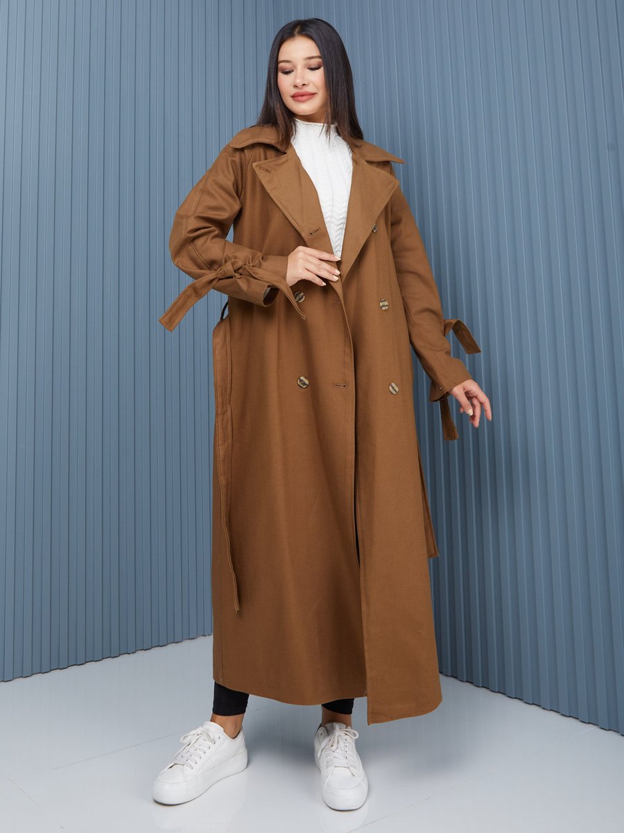 Sahra Afra Taba Reglan Kadın Oversize Trençkot