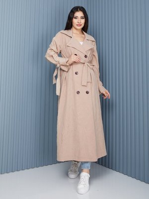 Sahra Afra Camel Reglan Kadın Oversize Trençkot