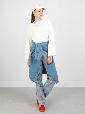 Benin Pamukluoversize Örme Tişört Sweatshirt Beyaz