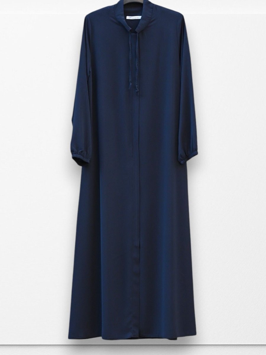 Butik Medine İpeği Mevlana Kesim Ferace Lacivert