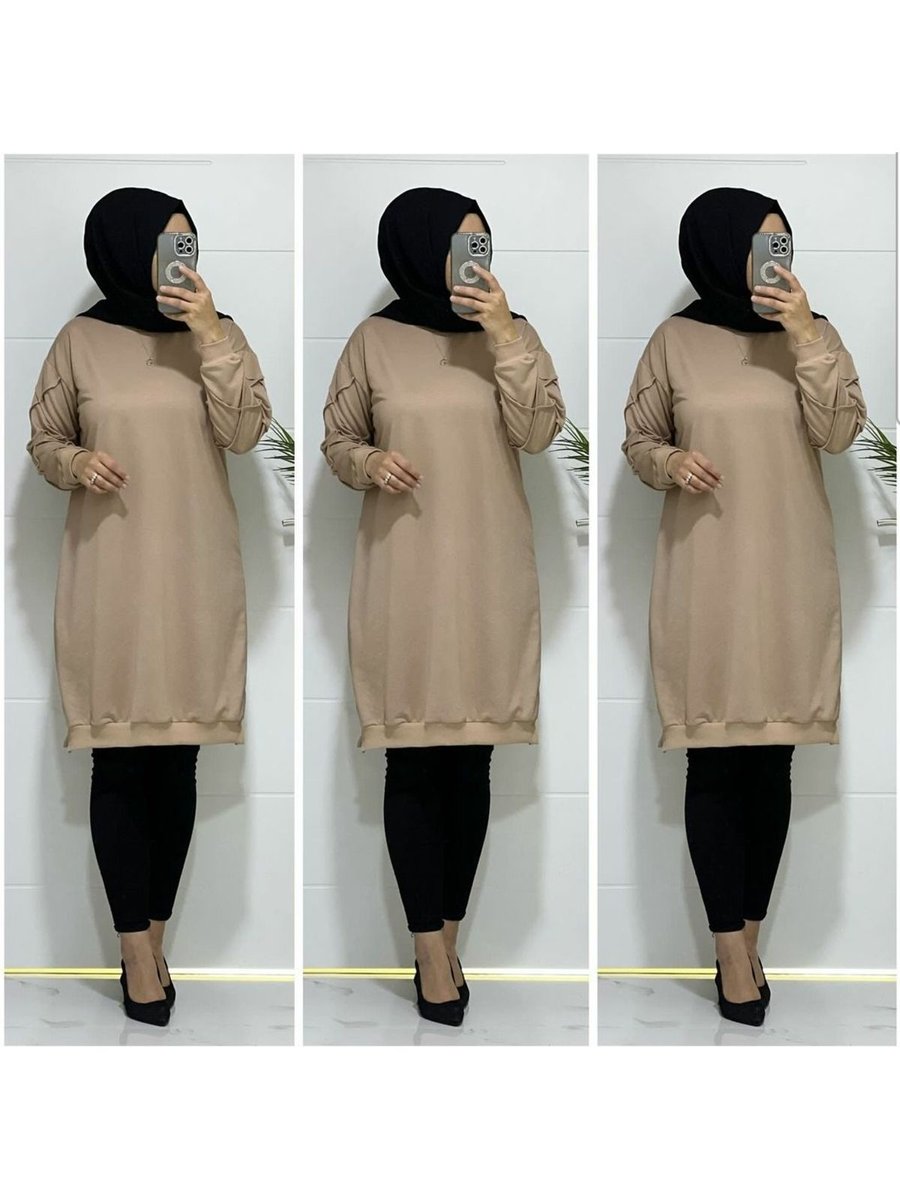 Ggmm Büyük Beden Kolları Çimalı Model Tunik