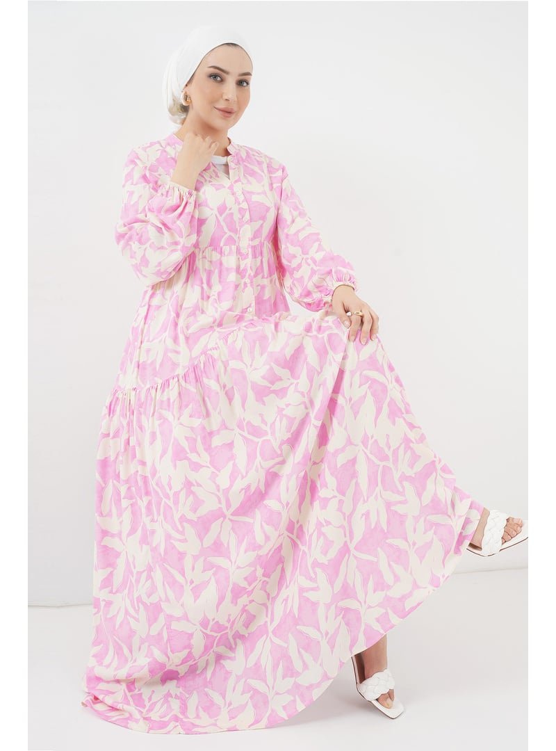 Bigdart Y.pembe Otantik Desenli Elbise