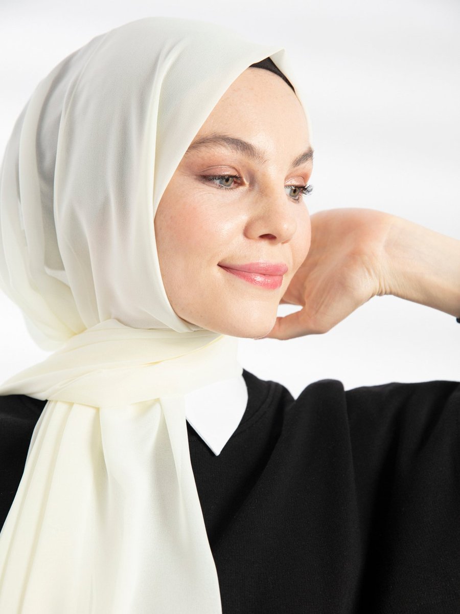 Pure Scarfs Şifon Şal Fildişi