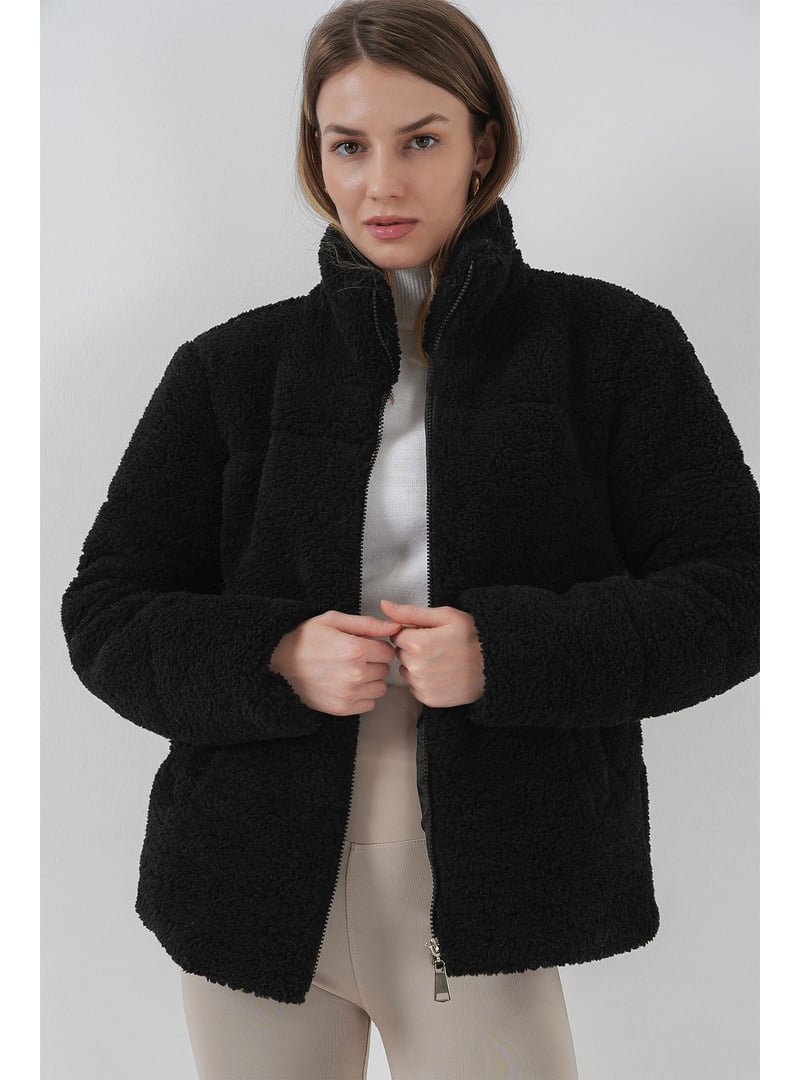 Bigdart Siyah Astarlı Peluş Mont
