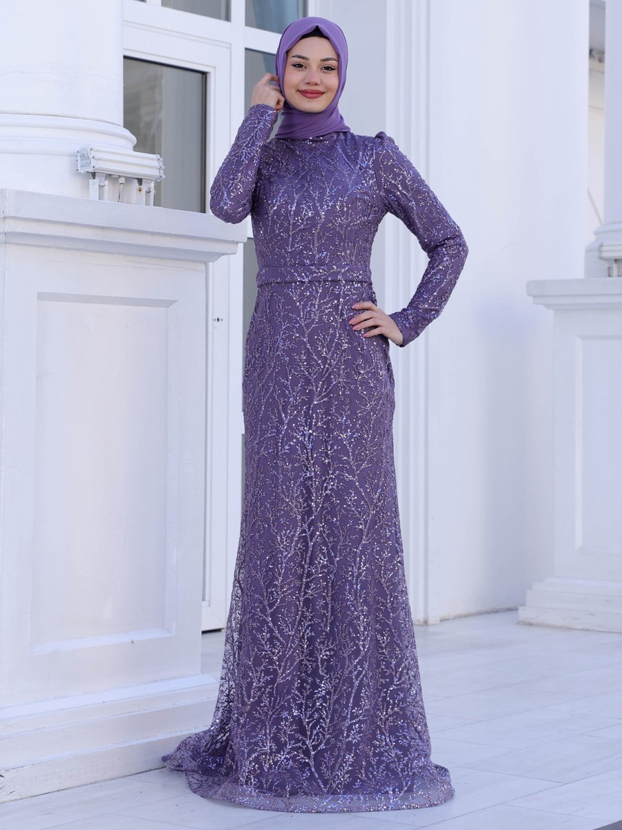 Azra Design Lavanta Tuana Abiye Elbise