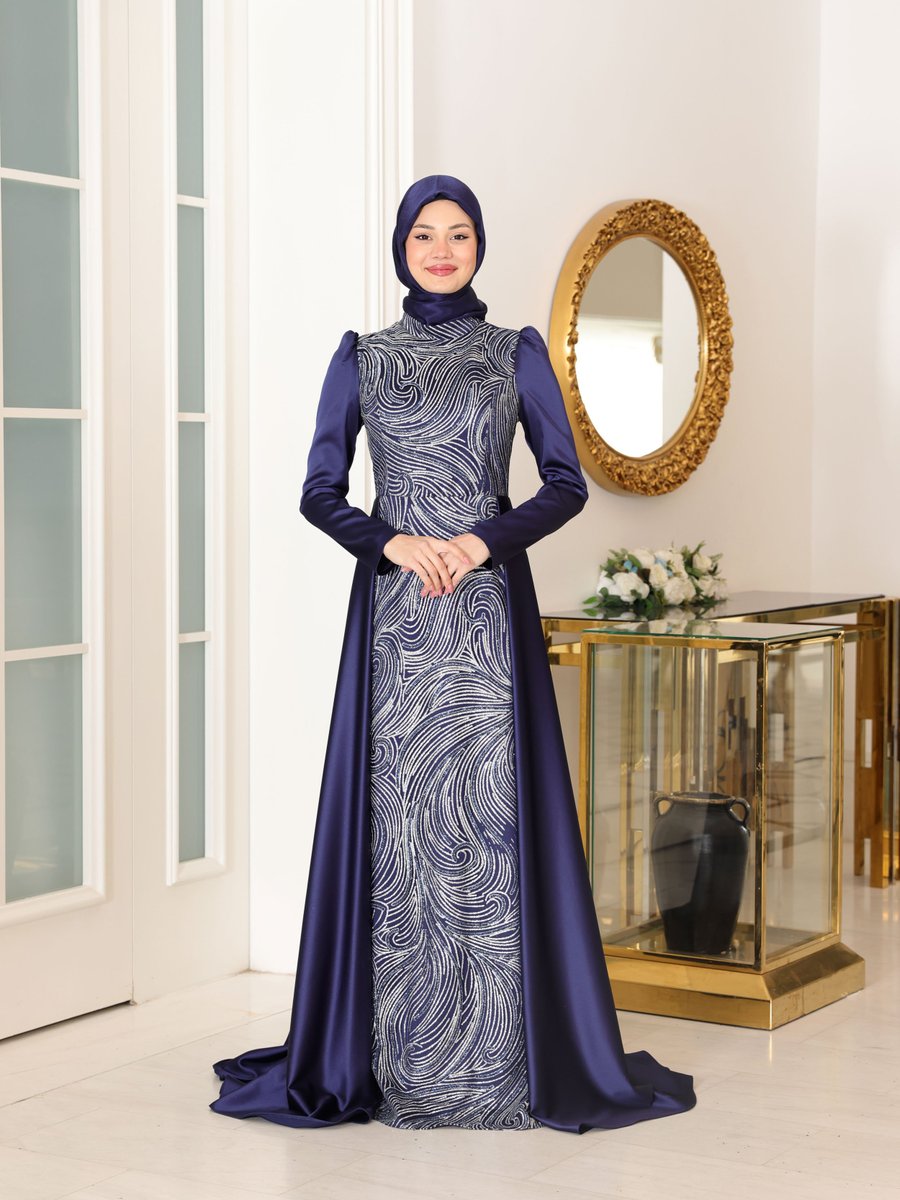 Azra Design Lacivert Miray Abiye Elbise