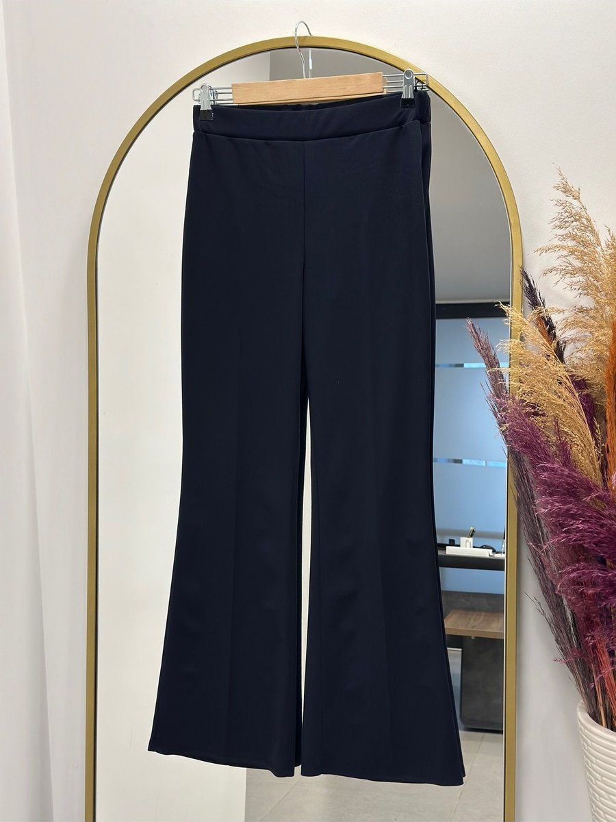 Ebrar Store Ceyda İspanyol Paça Skuba Pantolon Lacivert