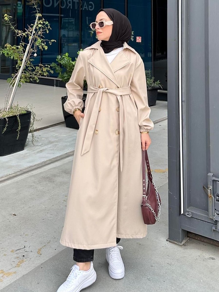 Lamelif Düğmeli Trençkot