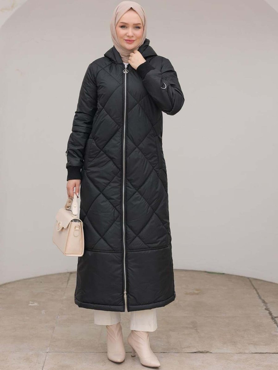 Moda Yenı Sezon Armine Trend Baklava Dilim Kapitone Kaban / Mont