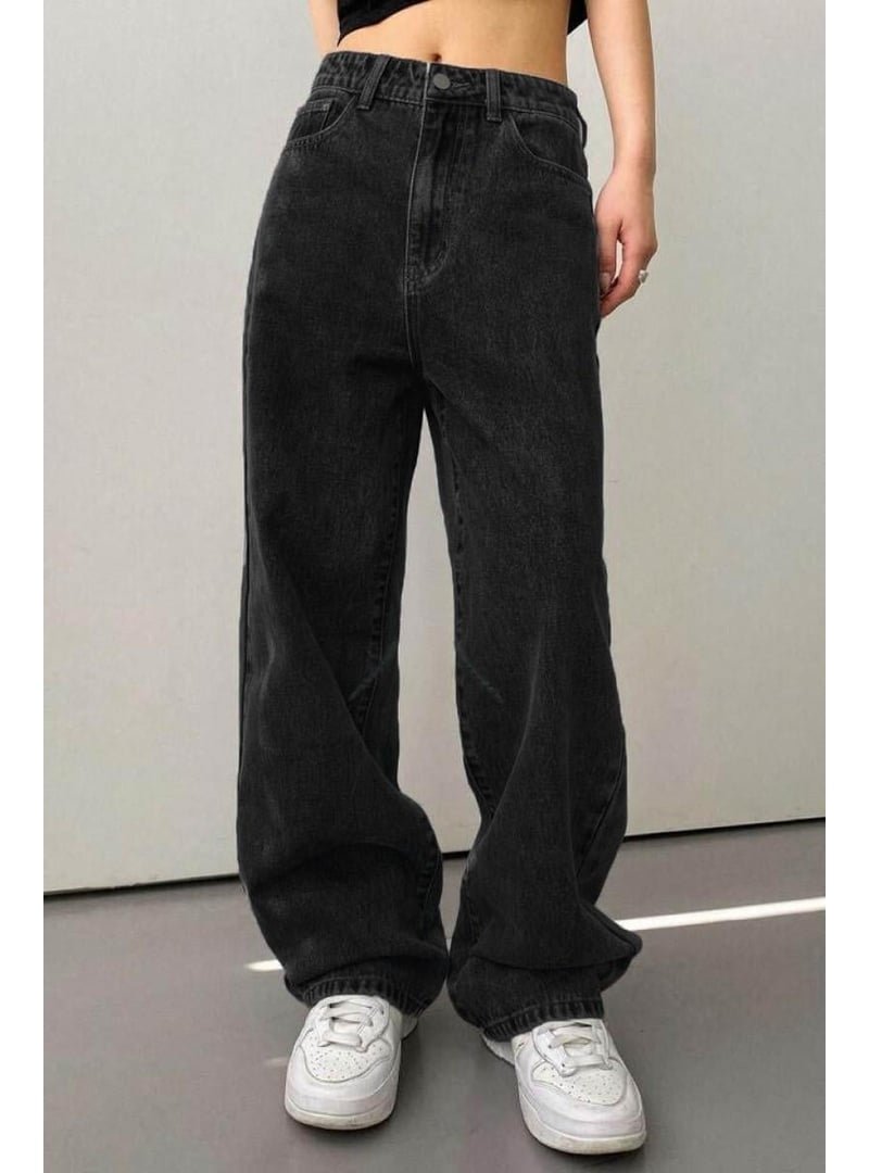 Pelsu Moda Siyah Baggy Kot Pantolon