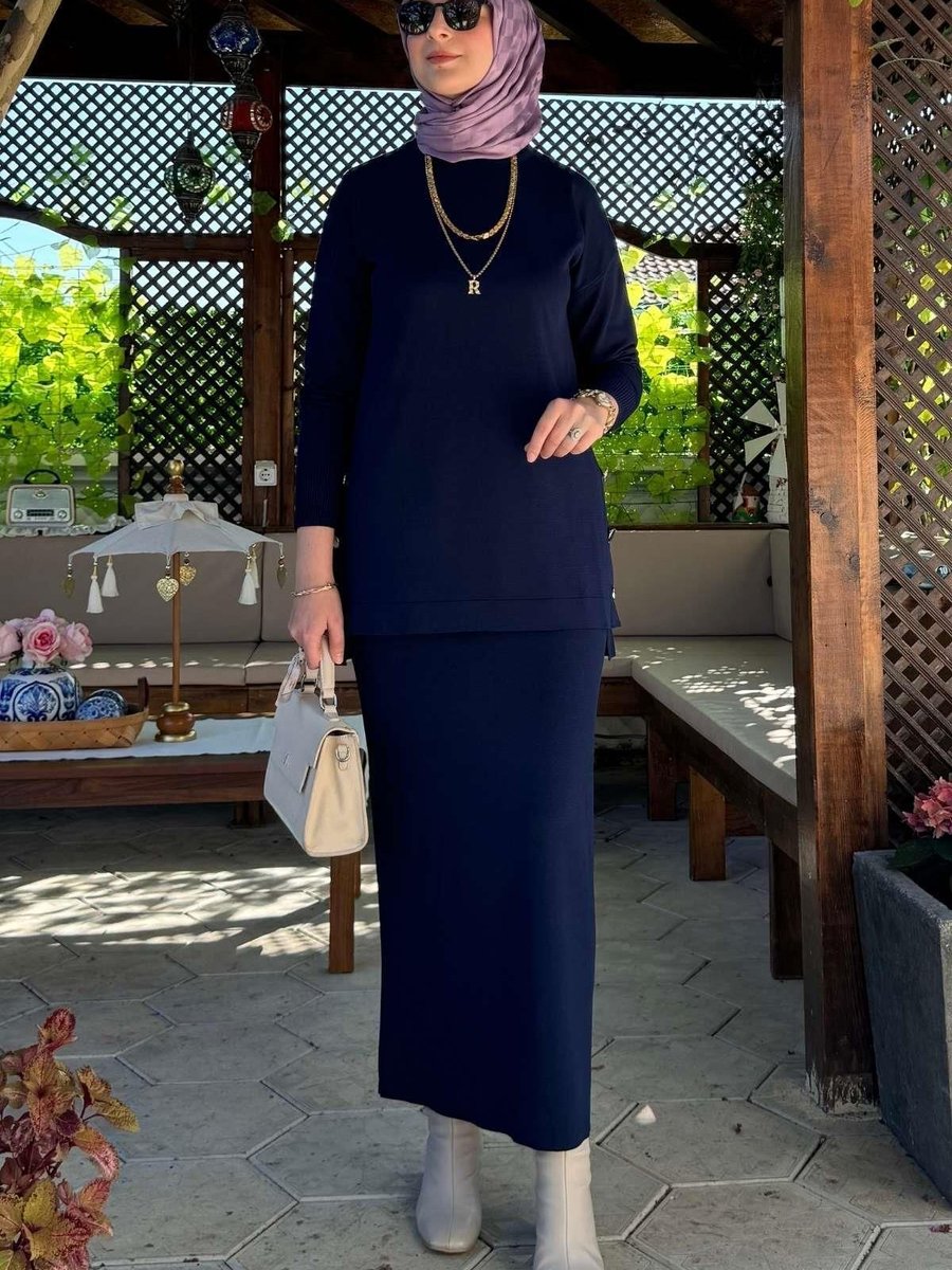 Rabia Şamlı Sezen Triko Takım Lacivert