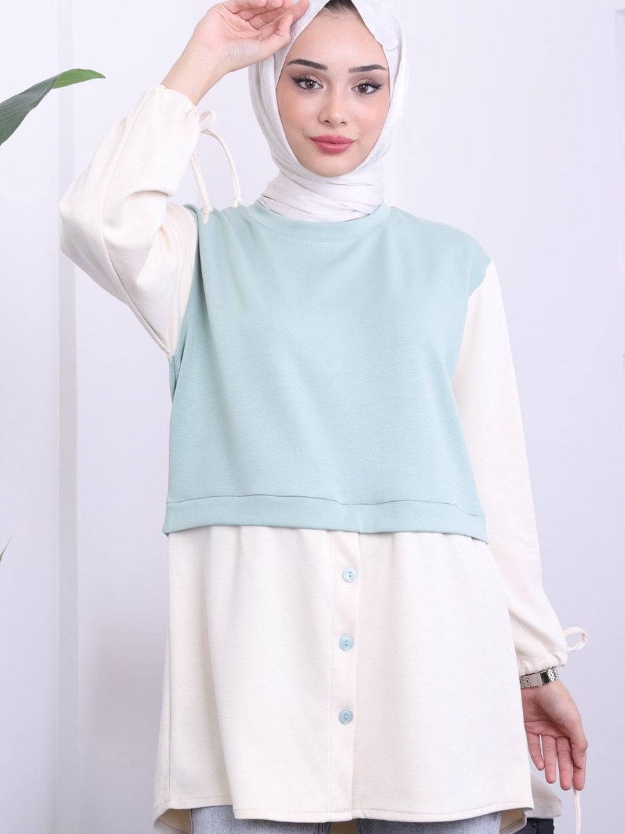 İmajbutik Mint Kol Bağlamalı Tunik