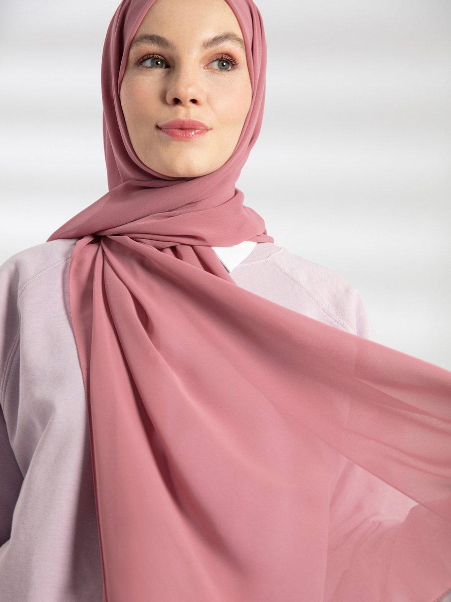 Pure Scarfs Gül Kurusu Şifon Şal