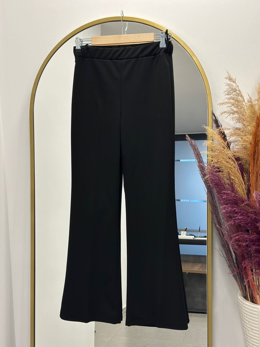 Ebrar Store Ceyda İspanyol Paça Skuba Pantolon Siyah