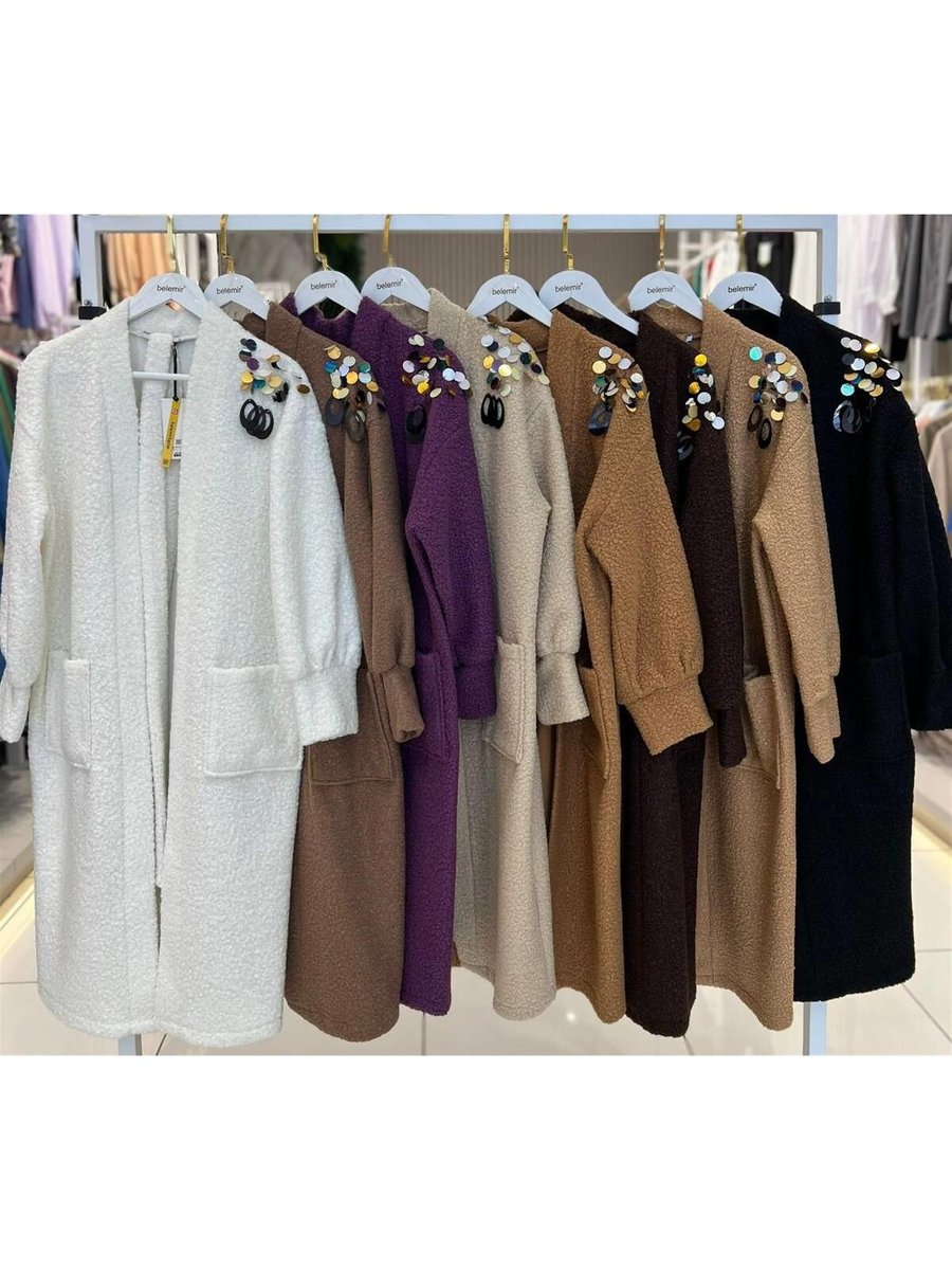 Moda Torba Cepli Omuzu Pul Detaylı Peluş Kaban