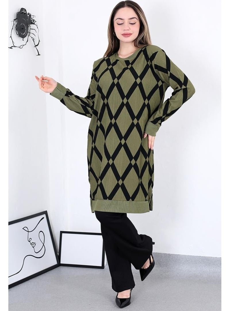 Pelsu Moda Karin Kumaş Haki Model Kodu