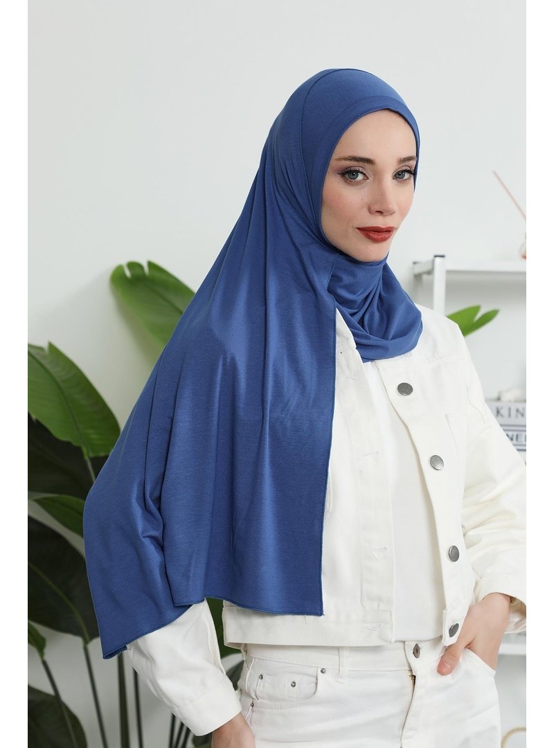 Aisha`s Design İndigo Pratik Penye Şal,ps