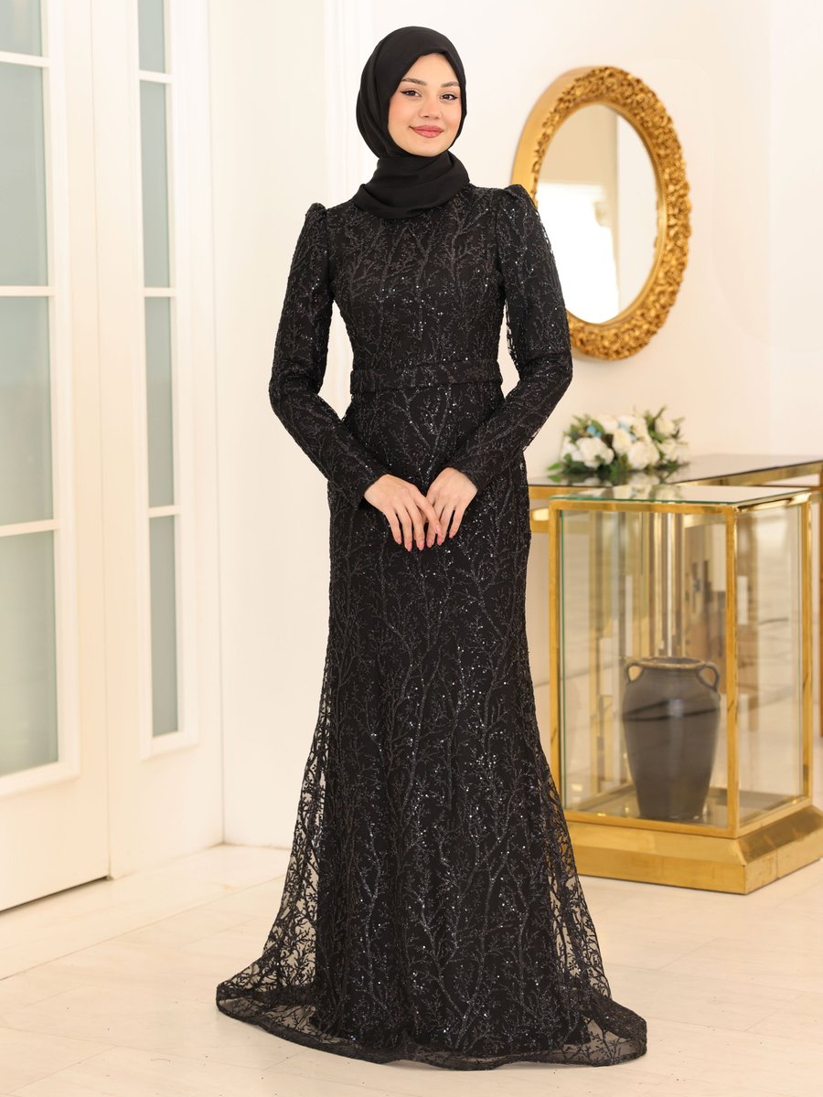 Azra Design Siyah Tuana Abiye Elbise