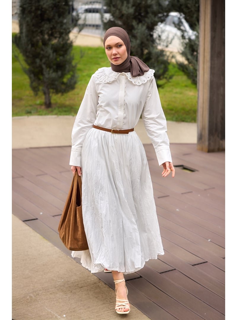 Locco Moda Beyaz Kraş Etek