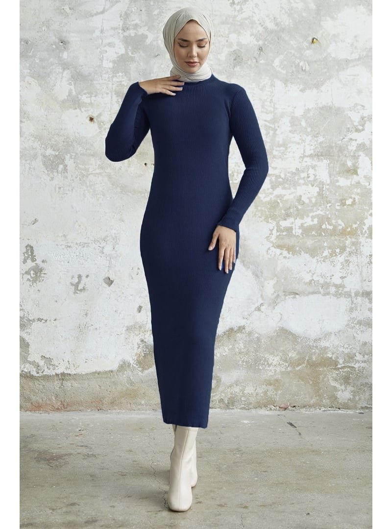 InStyle İndigo Loyes Fitilli Triko Elbise