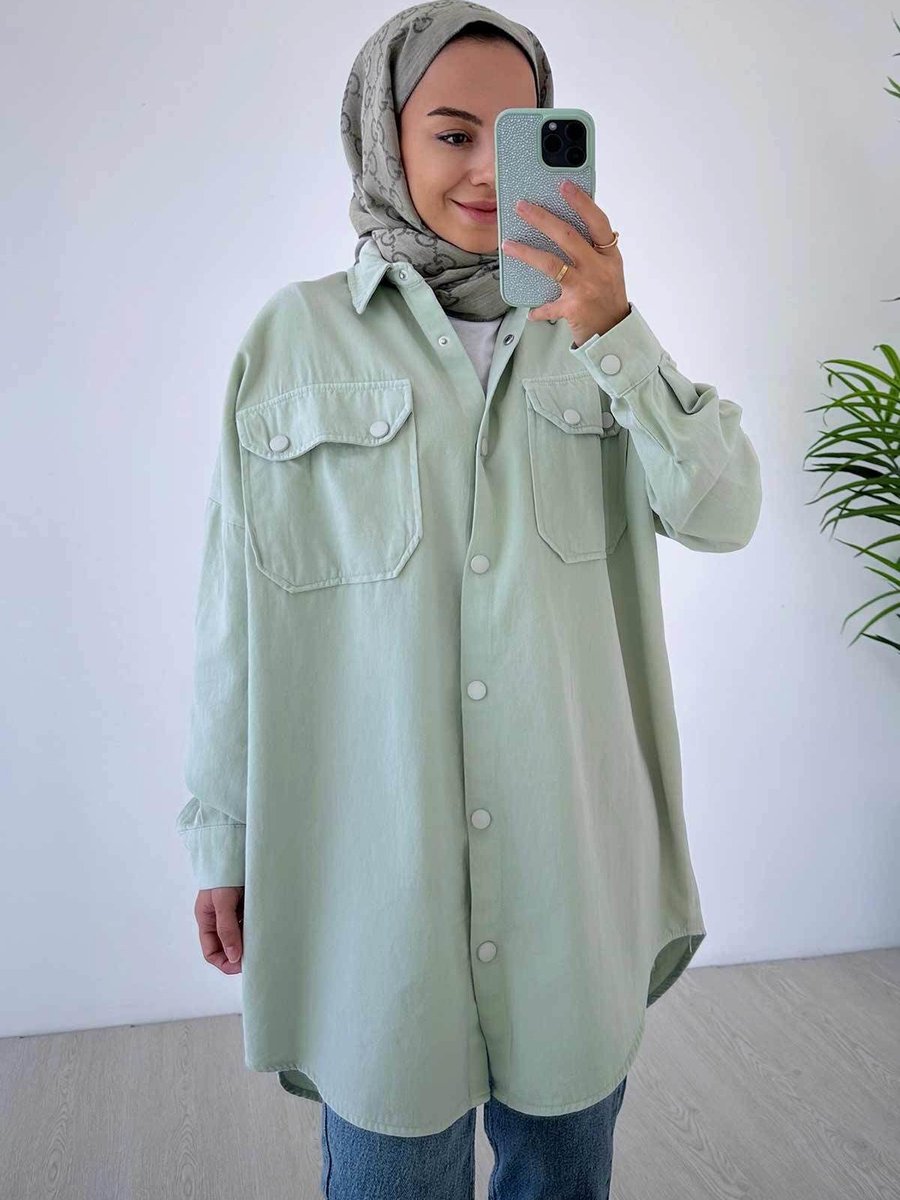 Ka Hijab Soft Gömlek Nil Yeşil