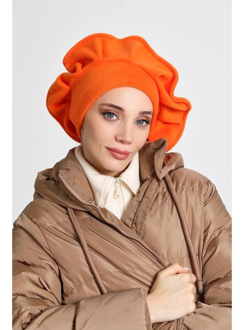 Aisha`s Design 79pl Oranj Fransız Ressam Polar Şapka Bone,b