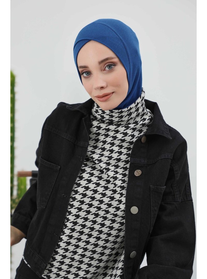 Aisha`s Design 4rb Koyu Mavi Önü Çapraz Detaylı Bone,tb