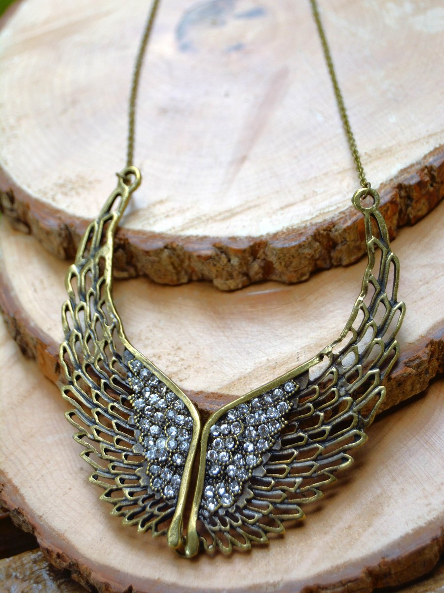 Stoneage Bronz Kanat Kolye