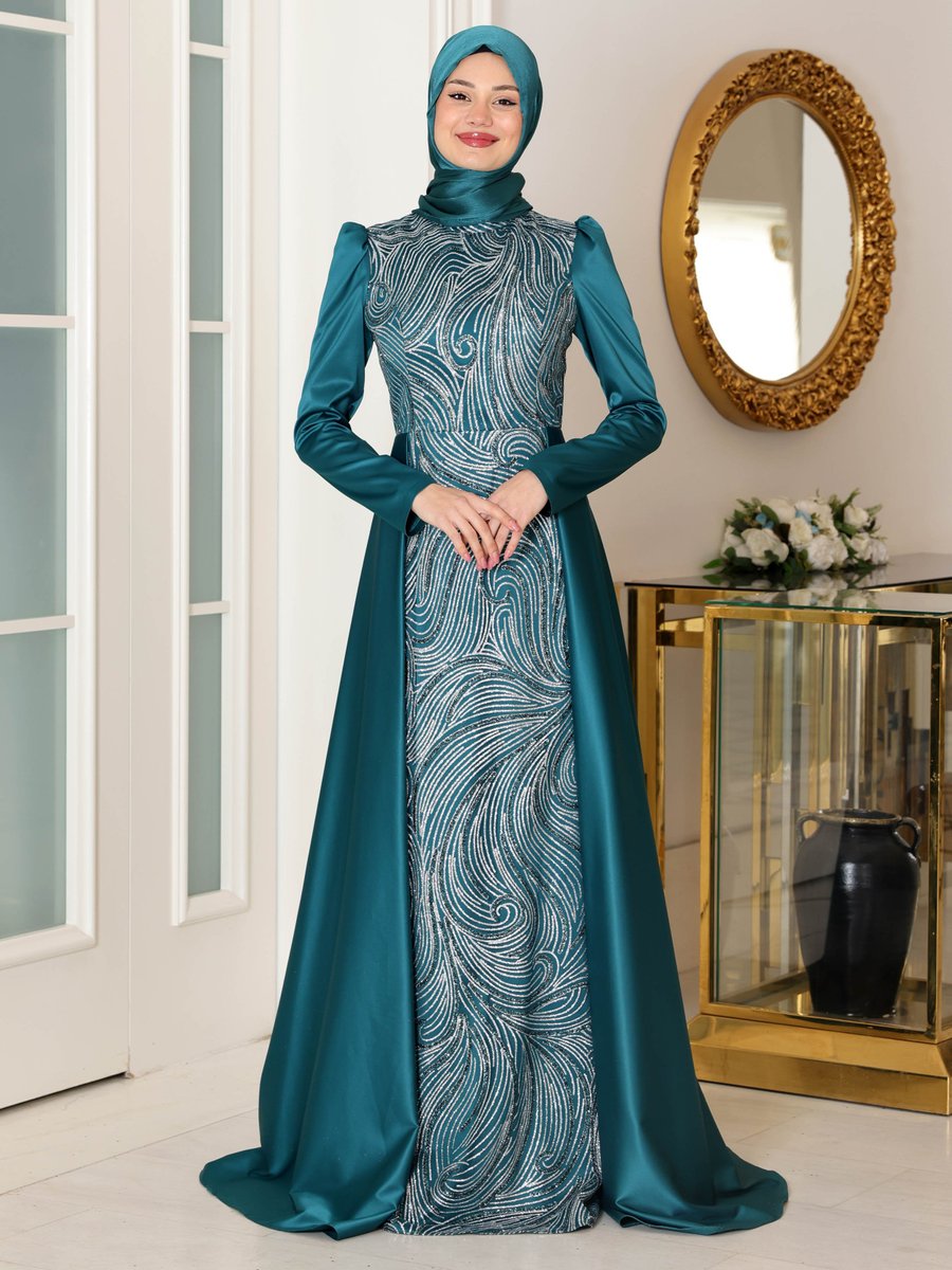 Azra Design Zümrüt Yeşili Miray Abiye Elbise