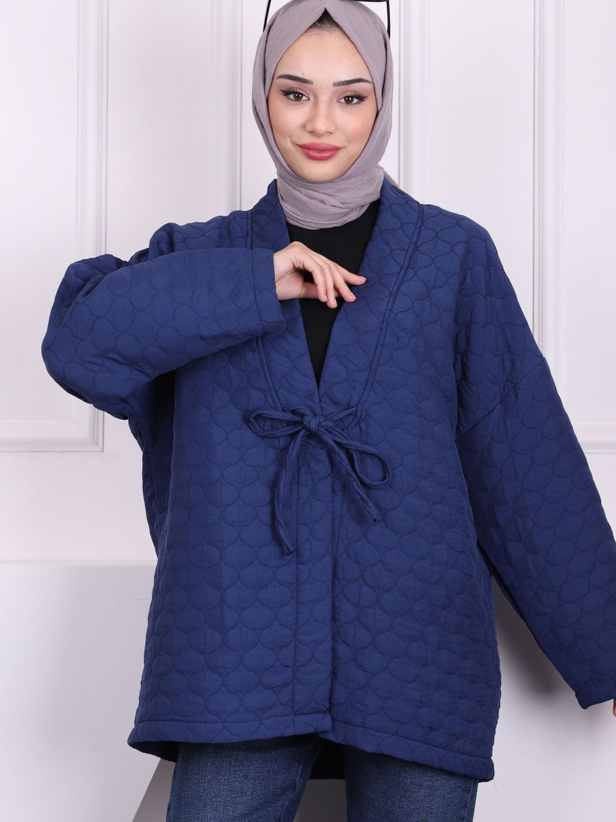 İmajbutik Lacivert Ön Bağlamalı Ceket İmajbutik Lacivert Ön Bağlamalı Ceket