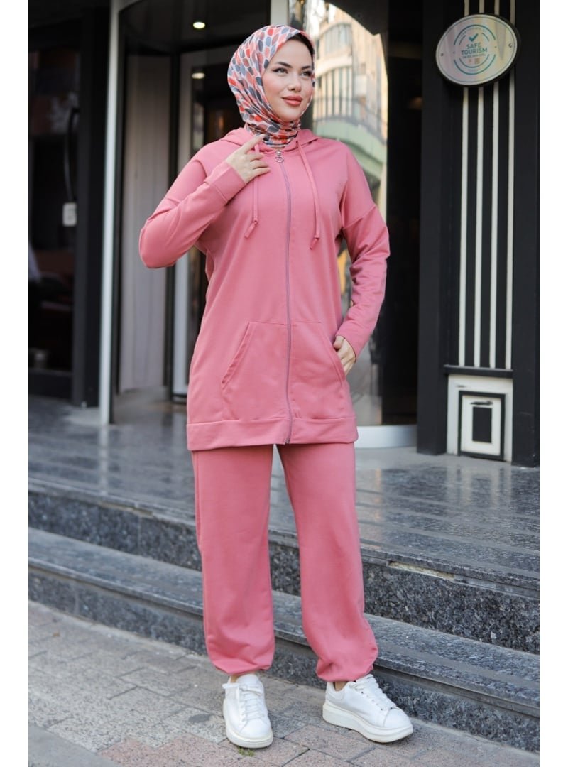 Bestenur Pudra Rival Tunik Pantolon İkili Takım