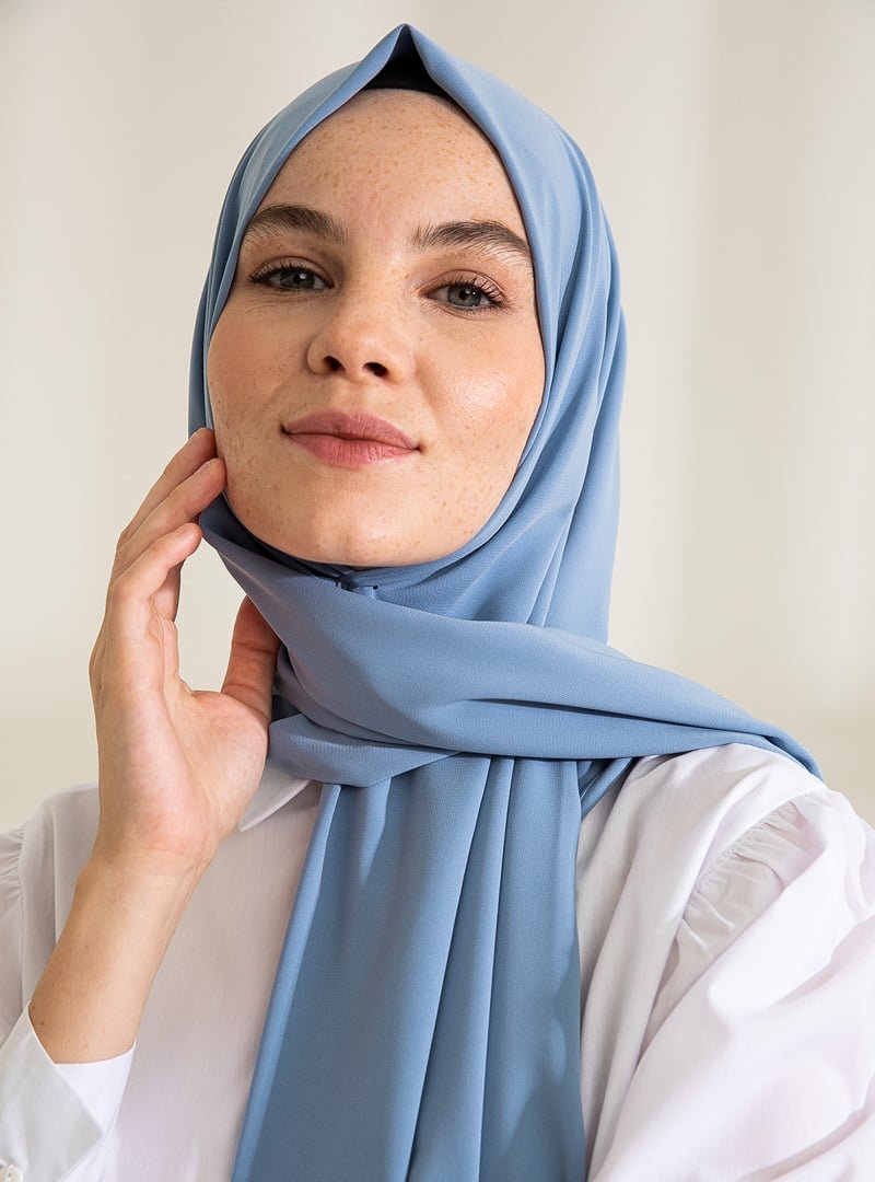 Pure Scarfs Bebe Mavisi Medine İpeği Şal