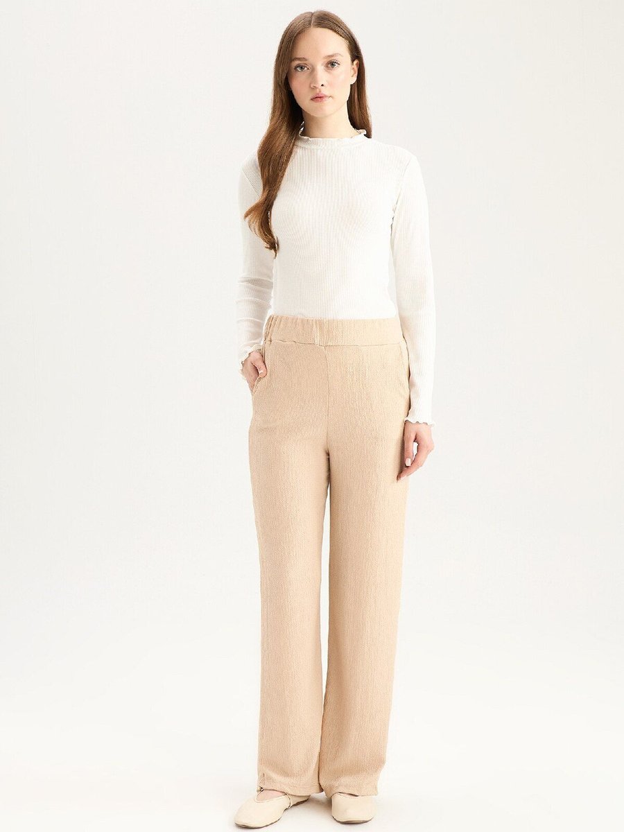 Defacto Relax Fit Beli Lastikli Basic Düz Bürümcük Pantolon Z8788az24wn