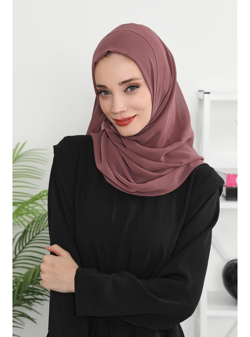 Aisha`s Design Gül Kurusu Klasik Tasarım Pratik Şifon Şal,ps