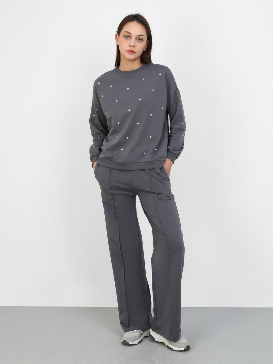 Refka Trok Detaylı Sweatshirt Antrasit
